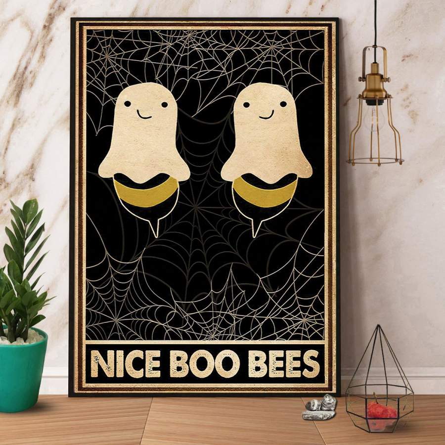 Retro black nice boo bees Halloween paper poster no frame/ wrapped canvas wall decor full size