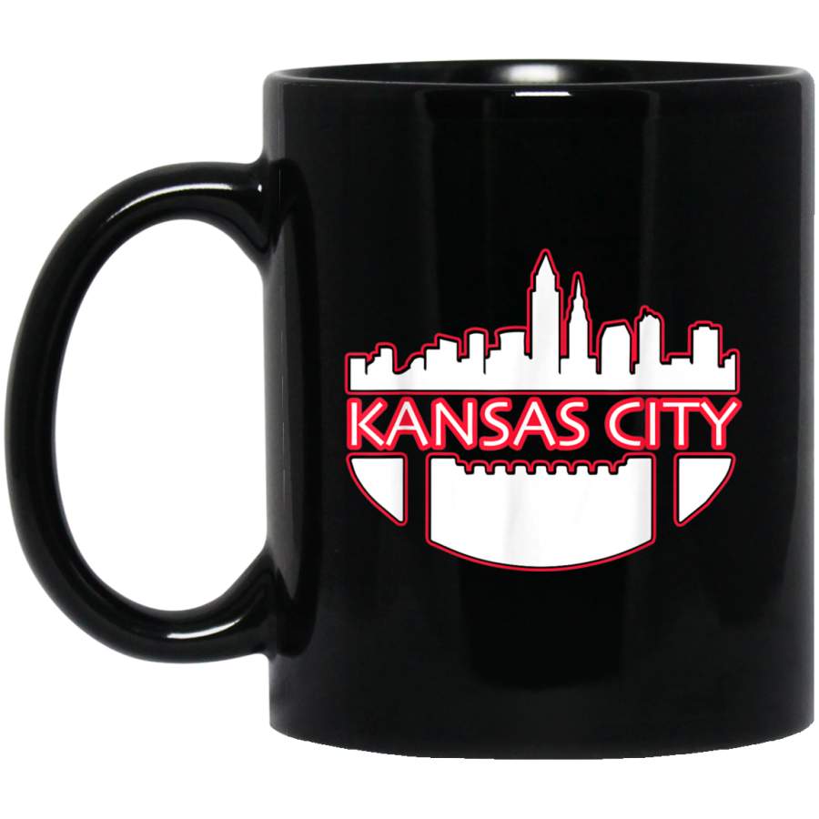 Vintage Downtown Kansas City Skyline Football Gifts Mug