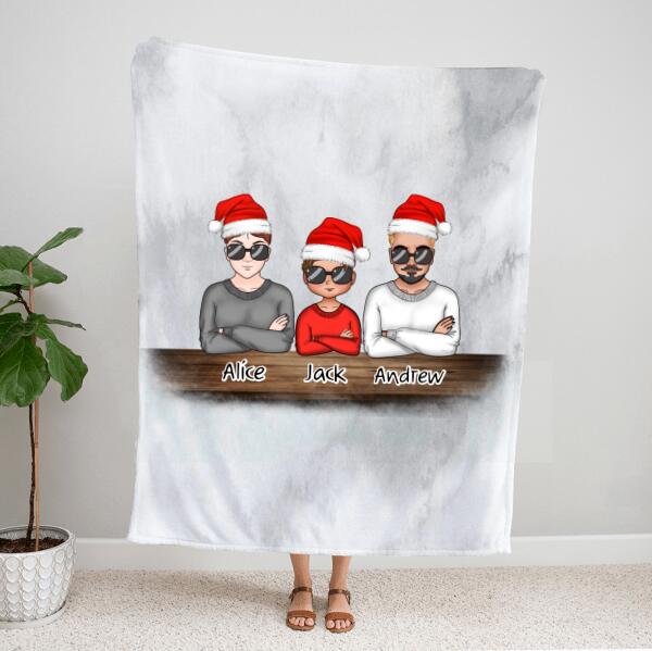 Personalized Family Throw Blanket – Cool Christmas Gifts – Up To 3 Kids