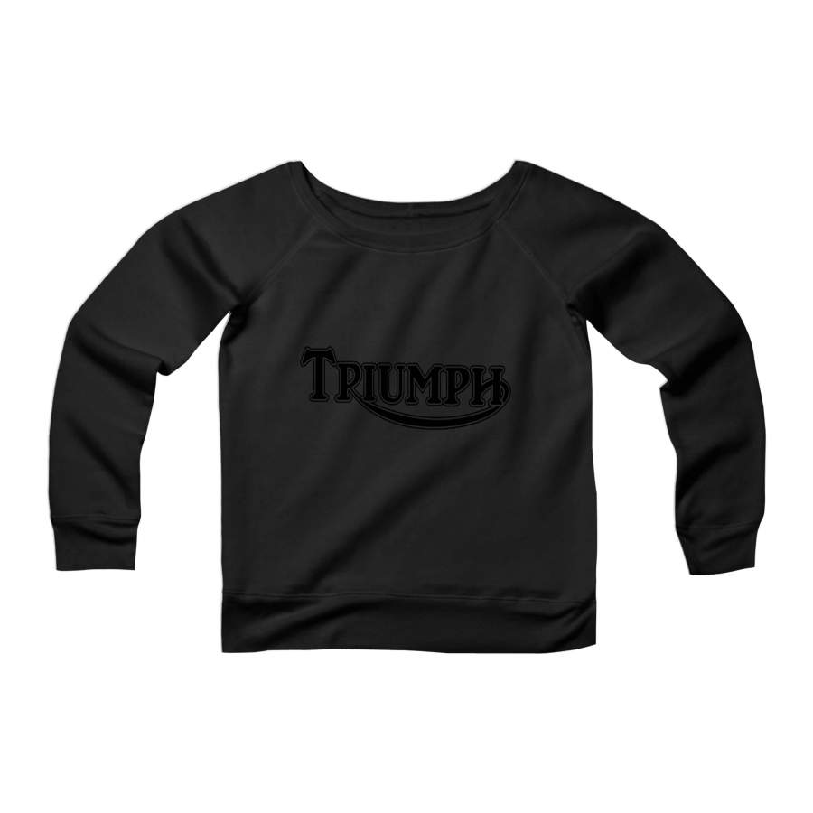 Triumph Bike Moto Motorcycles Vtg British CPY Womans Wide Neck Sweatshirt Sweater T-Shirt