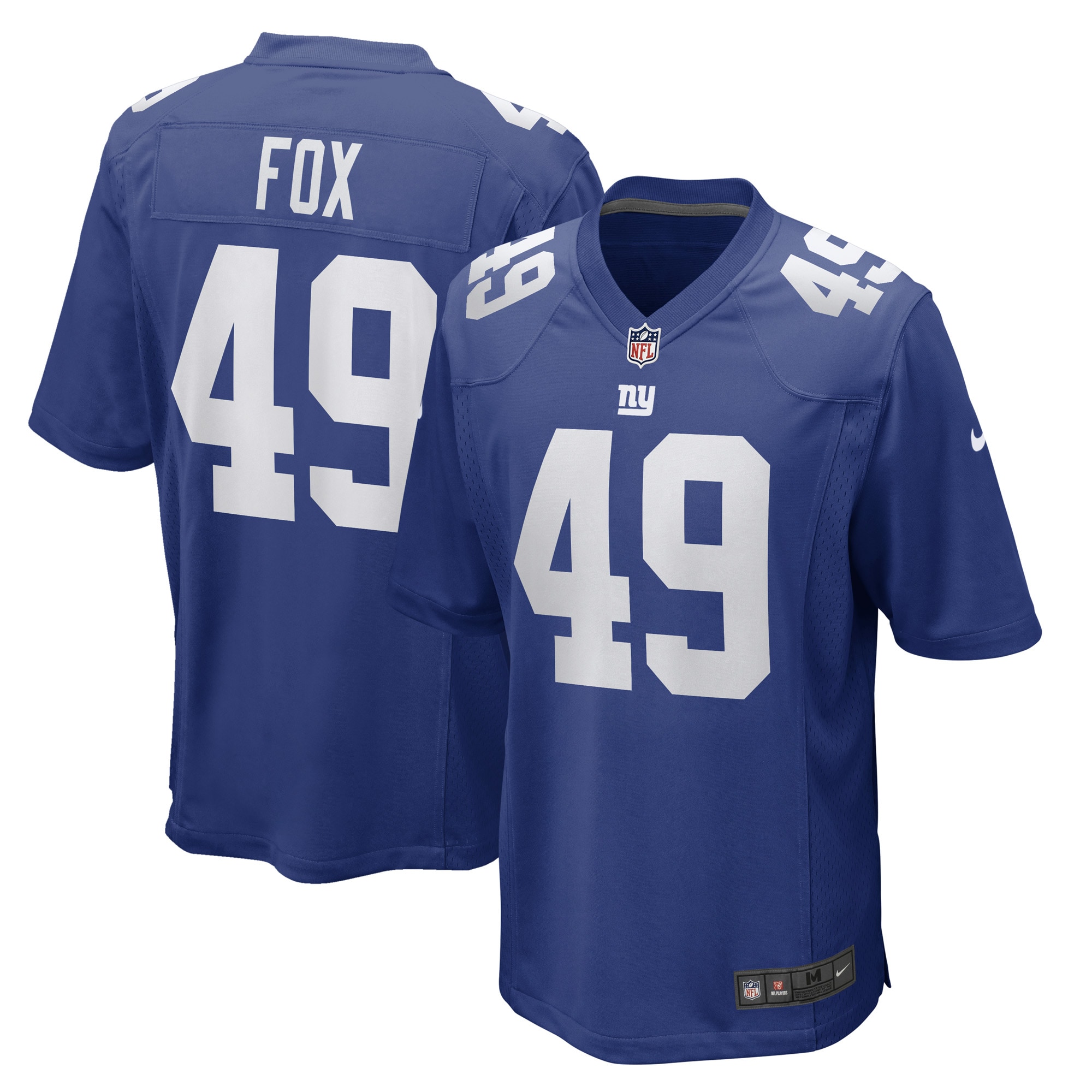 Tomon Fox New York Giants Game Player Jersey – Royal