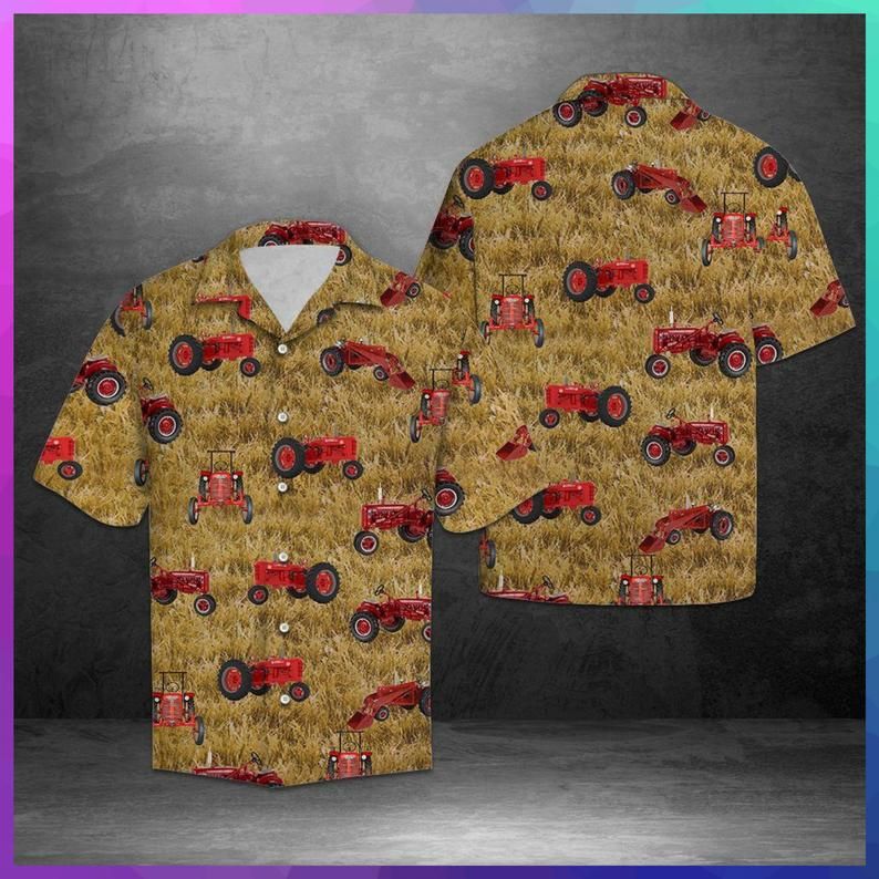 Tractor Brown Red Best Design Hawaii Shirt Ha7866