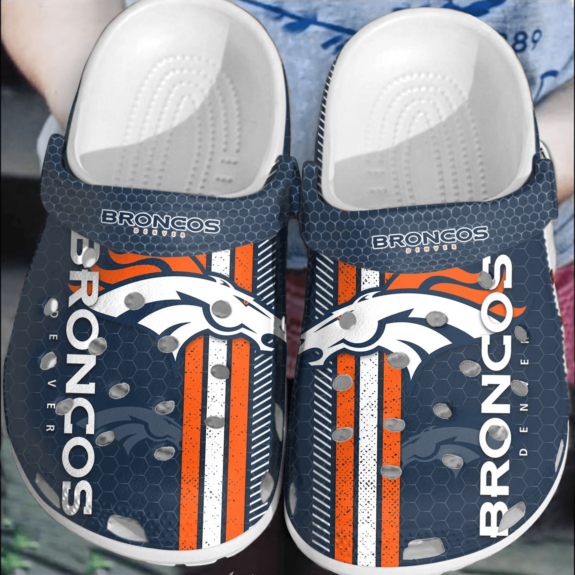 NFL Denver Broncos Football Crocband Comfortable Crocss Clogs Shoes For Men Women