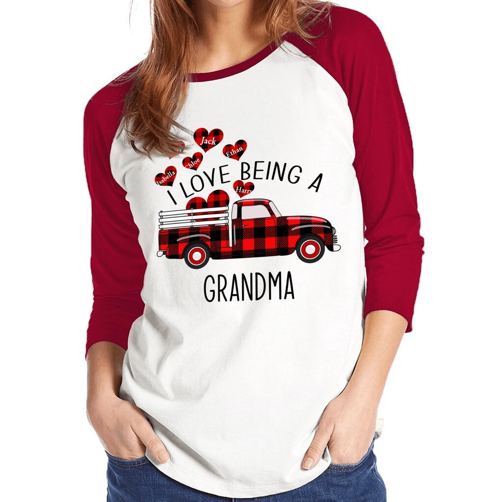 Custom I love being a grandma Front Printed T-Shirt