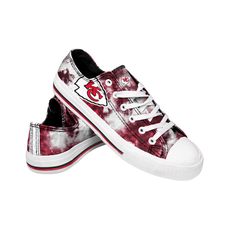 Kansas City Chiefs NFL Womens Low Top Tie Dye Canvas Shoes