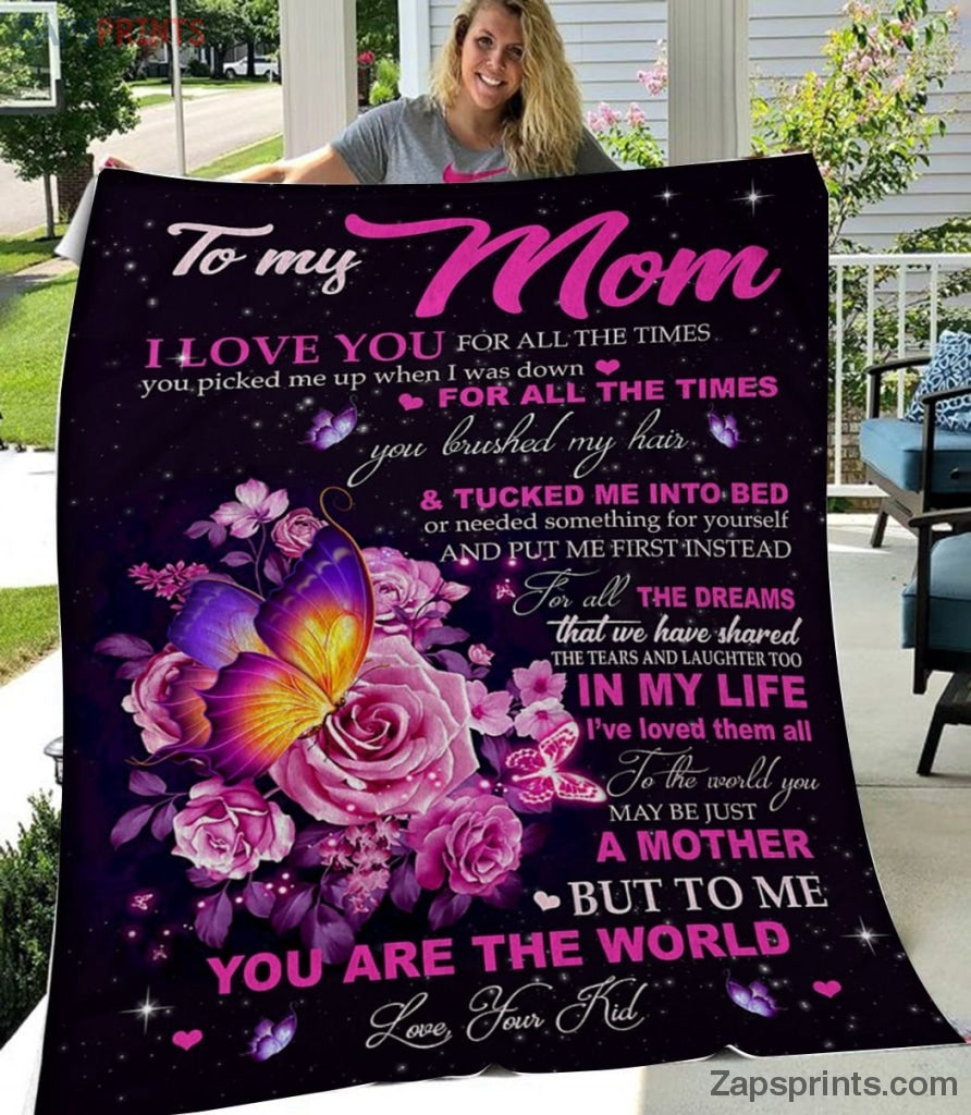 Gift For Mom To My Mom – Butterfly – You Are My Only Mom – Blanket