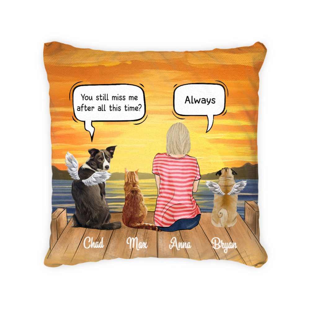 Personalized Pillow For Pet Lovers – Mom’S Conversation With Pets – Choose Up To 3 Pets/ Dogs/ Cats/ Rabbits (Print On Both Sides) – Furlidays