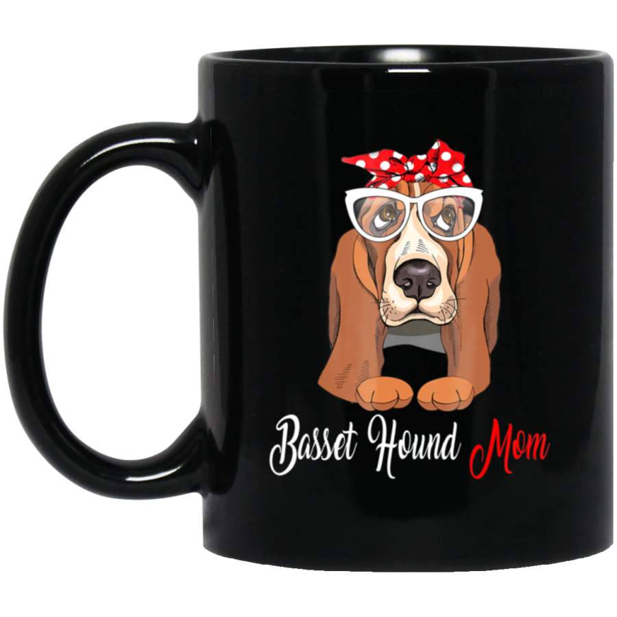 Basset Hound Mom, Birthday Gift, Mother’s Day Outfit 11oz 15oz Black Mug Happy Easter Day Funny Colors Eggs Bunny Ears Peeps Cute