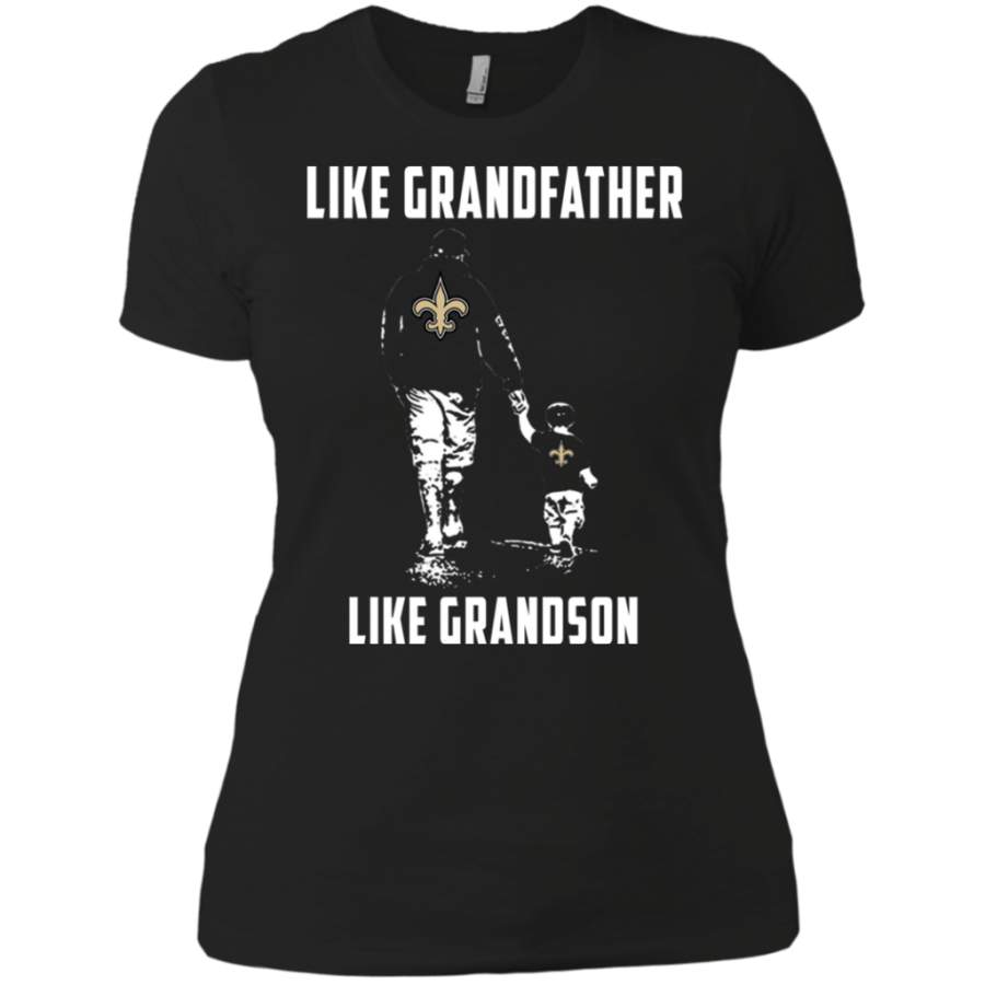 Stupendous New Orleans Saints Like GrandFather Like GrandSon t shirt Ladies’ Boyfriend shirt