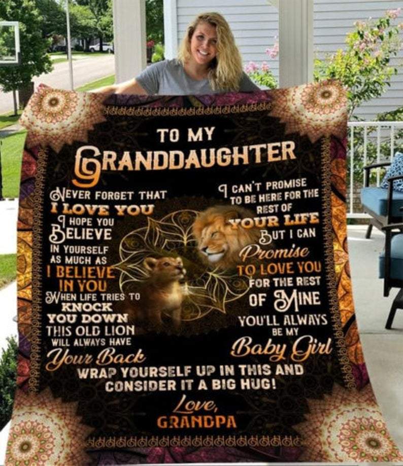 To My Granddaughter Blanket, Birthday Gifts For Granddaughter Fleece Blanket