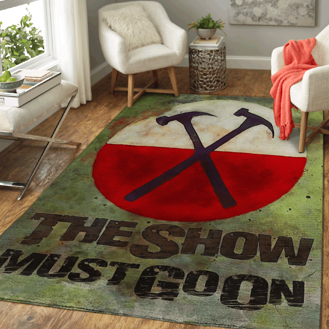 Pink Floyd Band – The Show Must Go On Art Area Rug