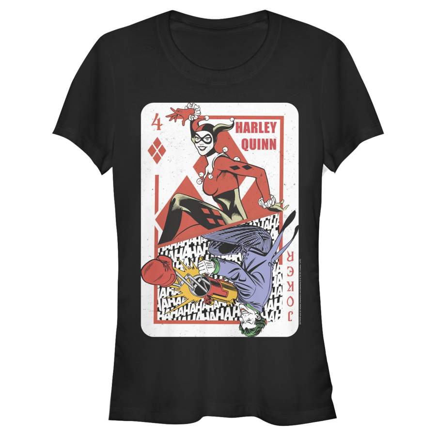 Batman Junior’s Harley Quinn Joker Poker Card  T Shirt