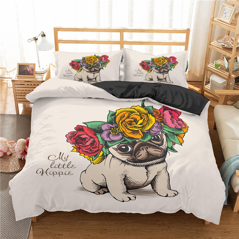 3D Puppy Bedding Sets 2/3 Cute Patterned Down Quilt Covers And Pillowcases For Bedding Bedding Set Duvet Covers