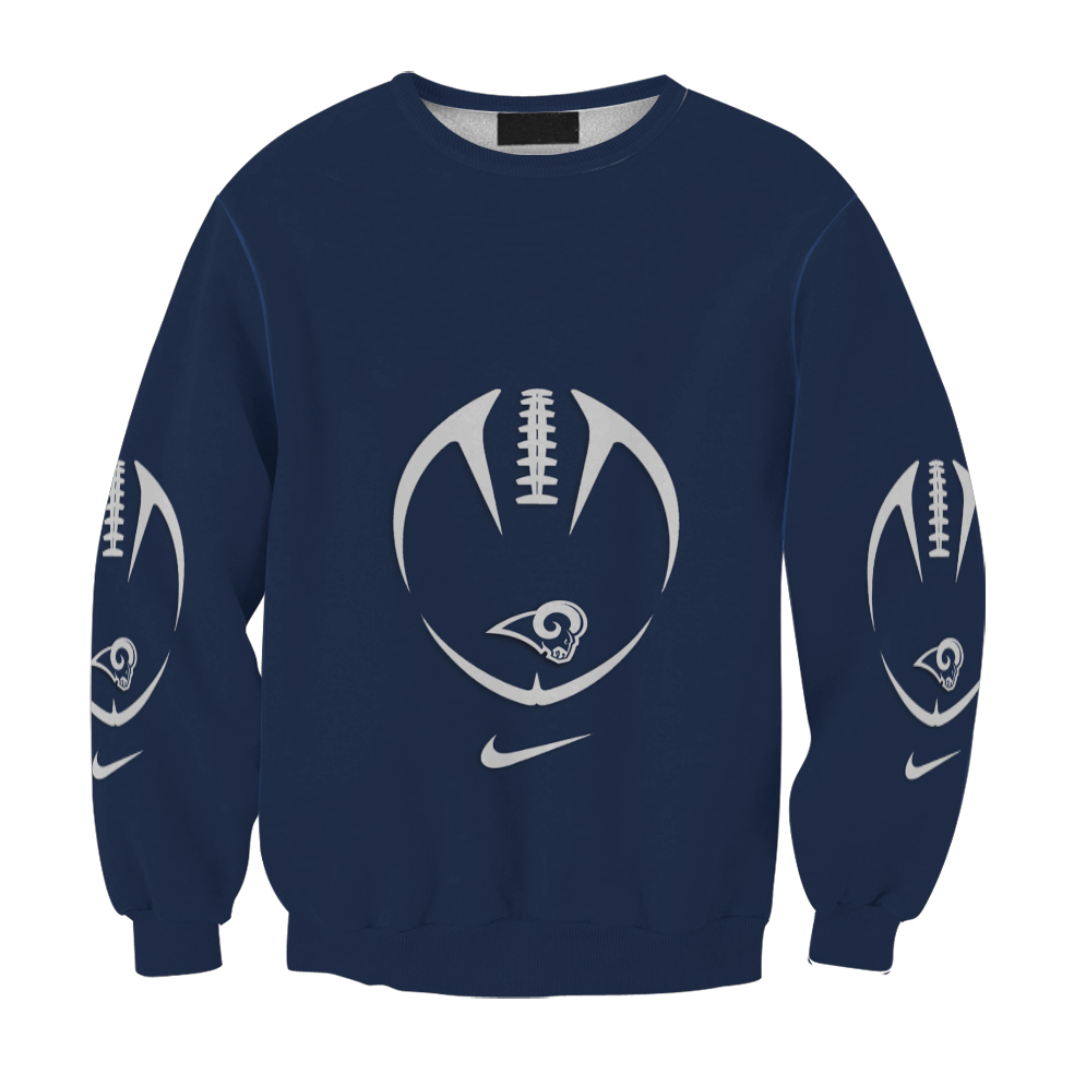 Los Angeles Rams White Ball Navy Gift For Fan 3D Full Printing Sweatshirt.