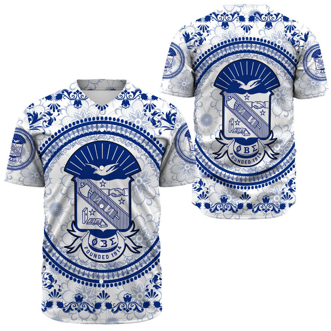 Africazone Clothing – Phi Beta Sigma Floral Pattern Baseball Jerseys A35