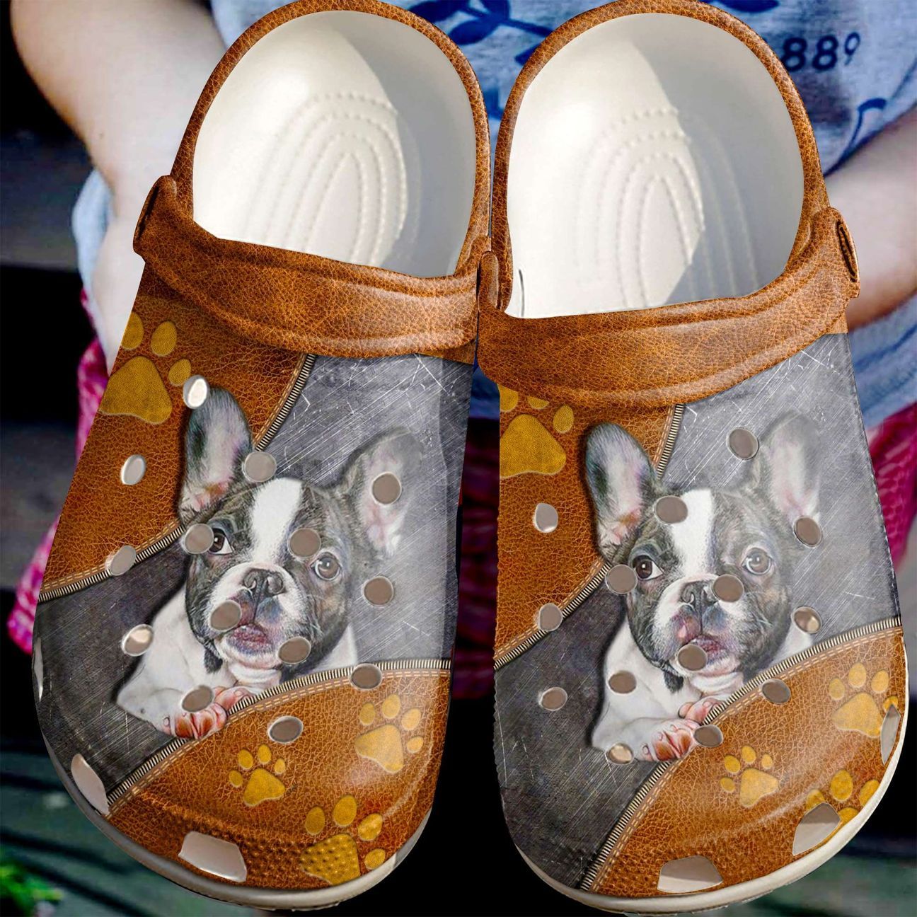 Dog Personalized Clog, Custom Name, Text Love French Bulldog, Fashion Style For Women, Men, Kid, Print 3D