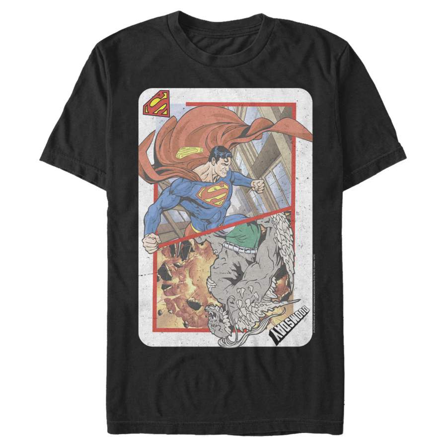 Superman Men’s Super Doom Playing Card  T Shirt