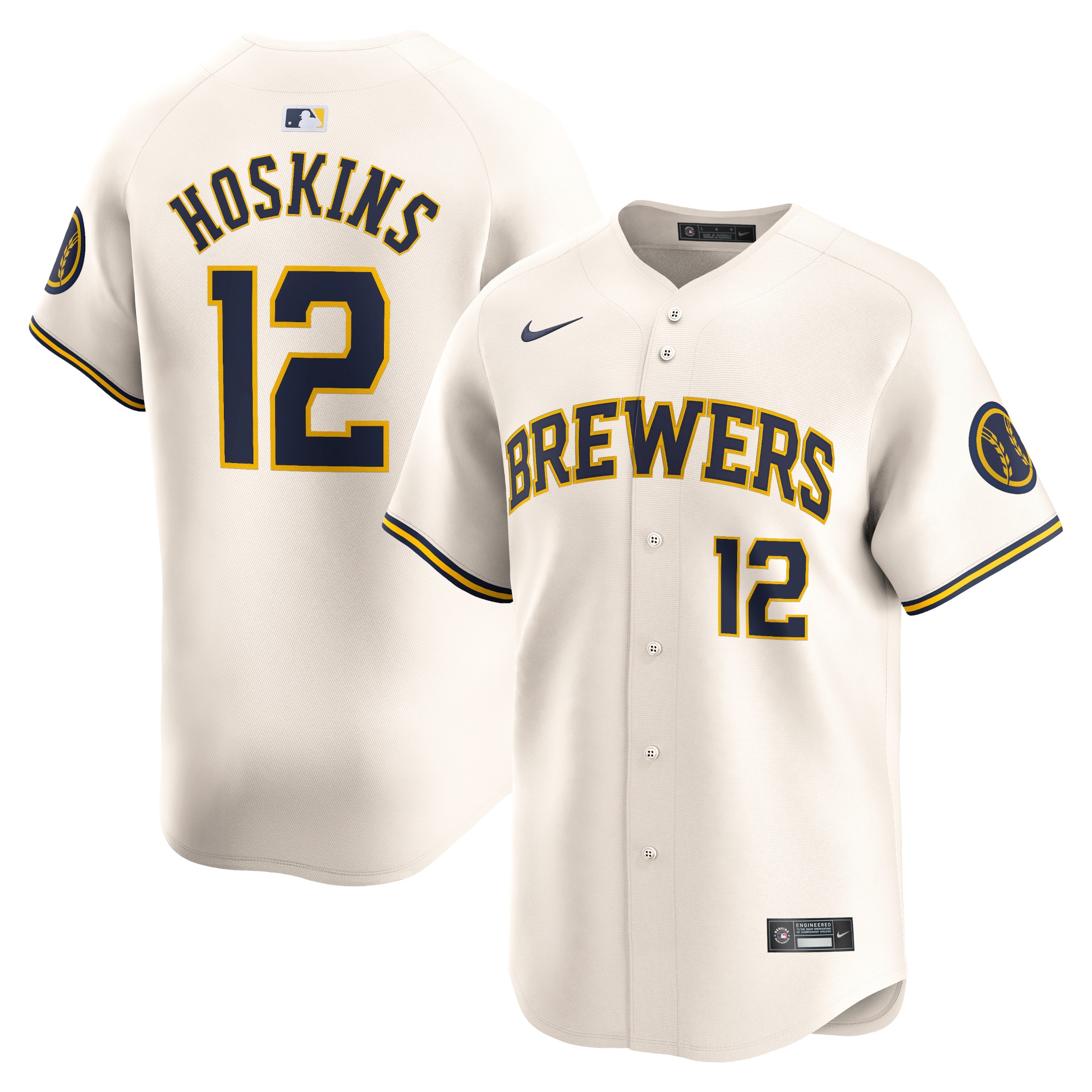 Rhys Hoskins Milwaukee Brewers Home Limited Player Jersey – Cream