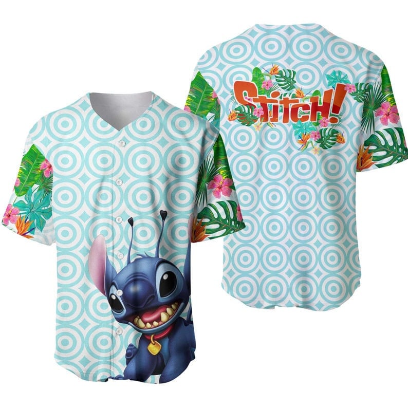 Hawaii Stitch Flowery Pattern All Over Print Baseball Jersey Ha33533