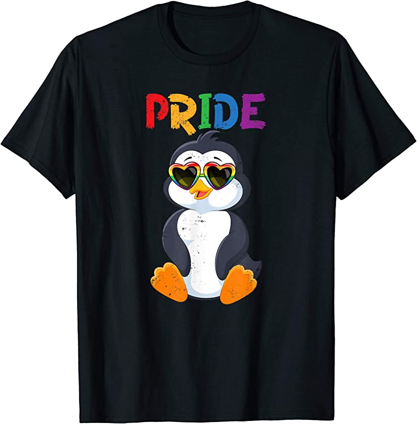 LGBT Rainbow Flag Pride Month Gift Cute Penguin T-Shirt