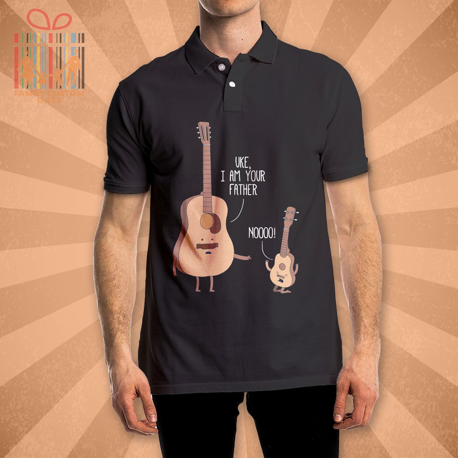 Custom Polo Shirts Uke I Am Your Father Polo Shirts Ukulele Guitar Music