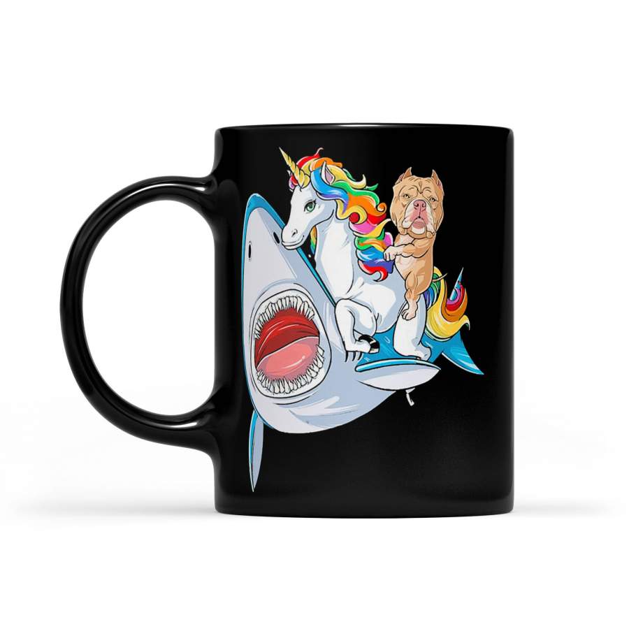 Bulldog Shark Unicorn Friends – Black Mug