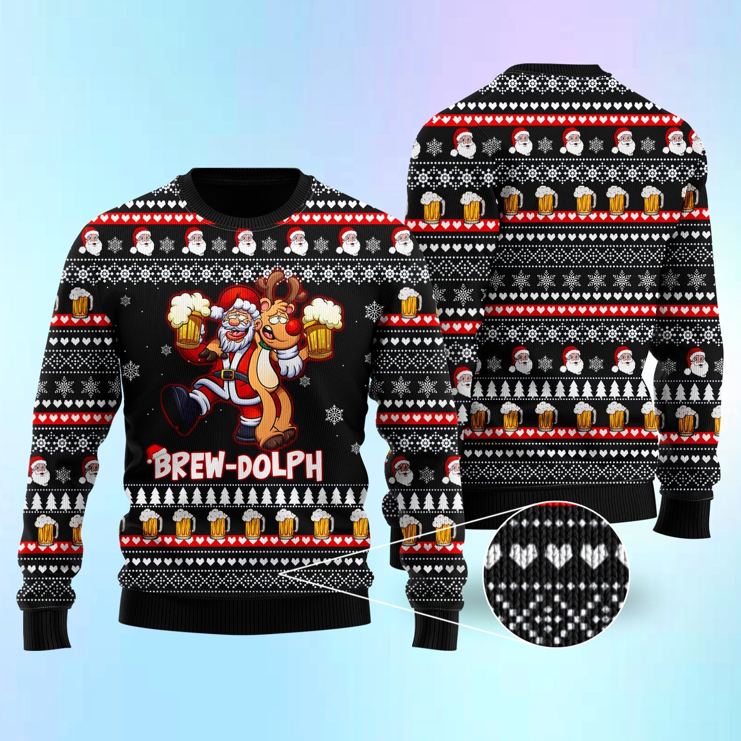 Brewdolph Reindeer Christmas Ugly Christmas Sweater | For Men & Women | Adult | Uh1401