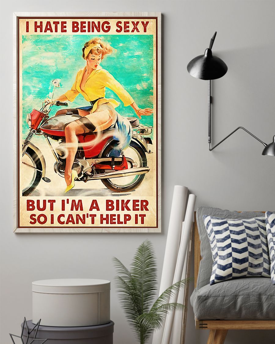 Motorcycle I Hate Being Sexy But I Can’T Help It Vertical Canvas And Poster | Wall Decor Visual Art