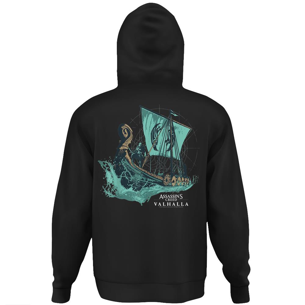 Assassin S Creed Valhalla Long Boat Hoodie Print On Back