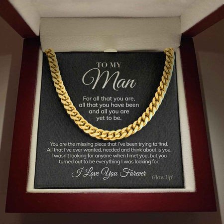 Valentines Day Gifts For Him, Cuban Necklace For Boyfriend/ Husband, Missing Piece