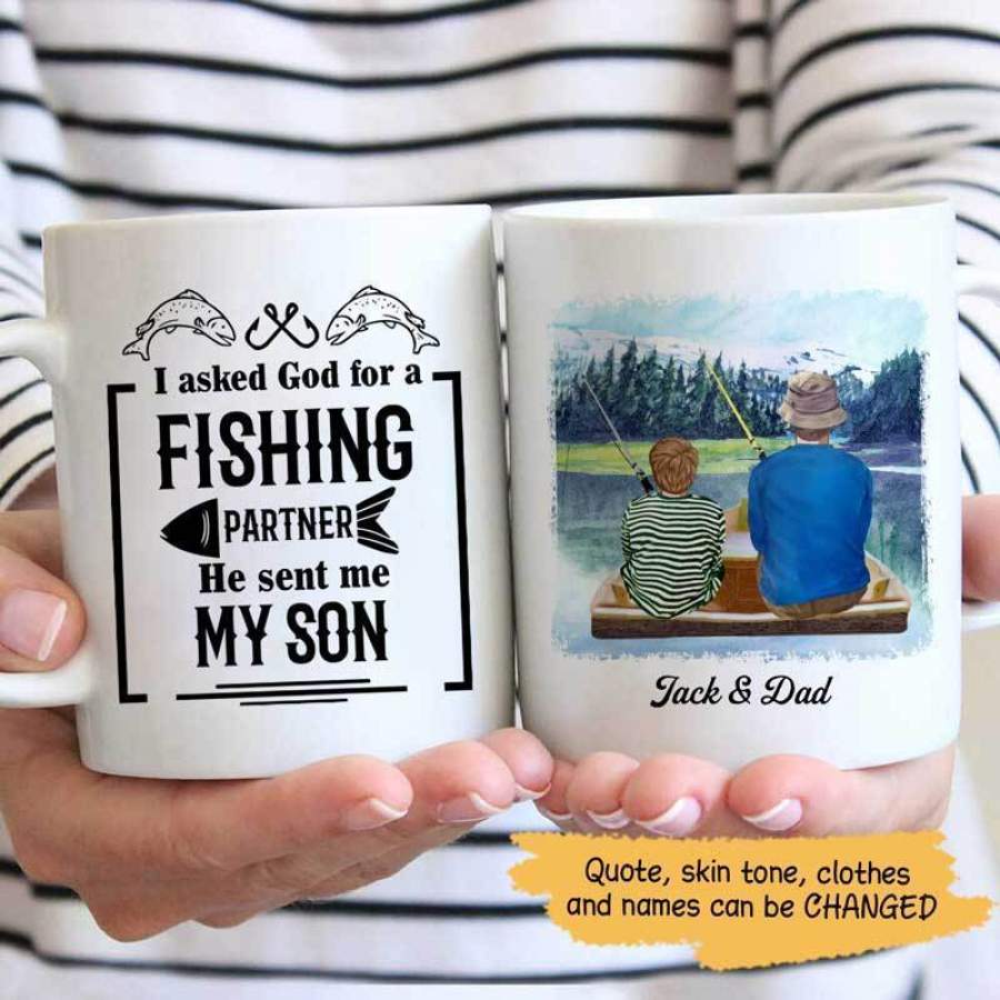 Family – Dad And Son Fishing Personalized Mug