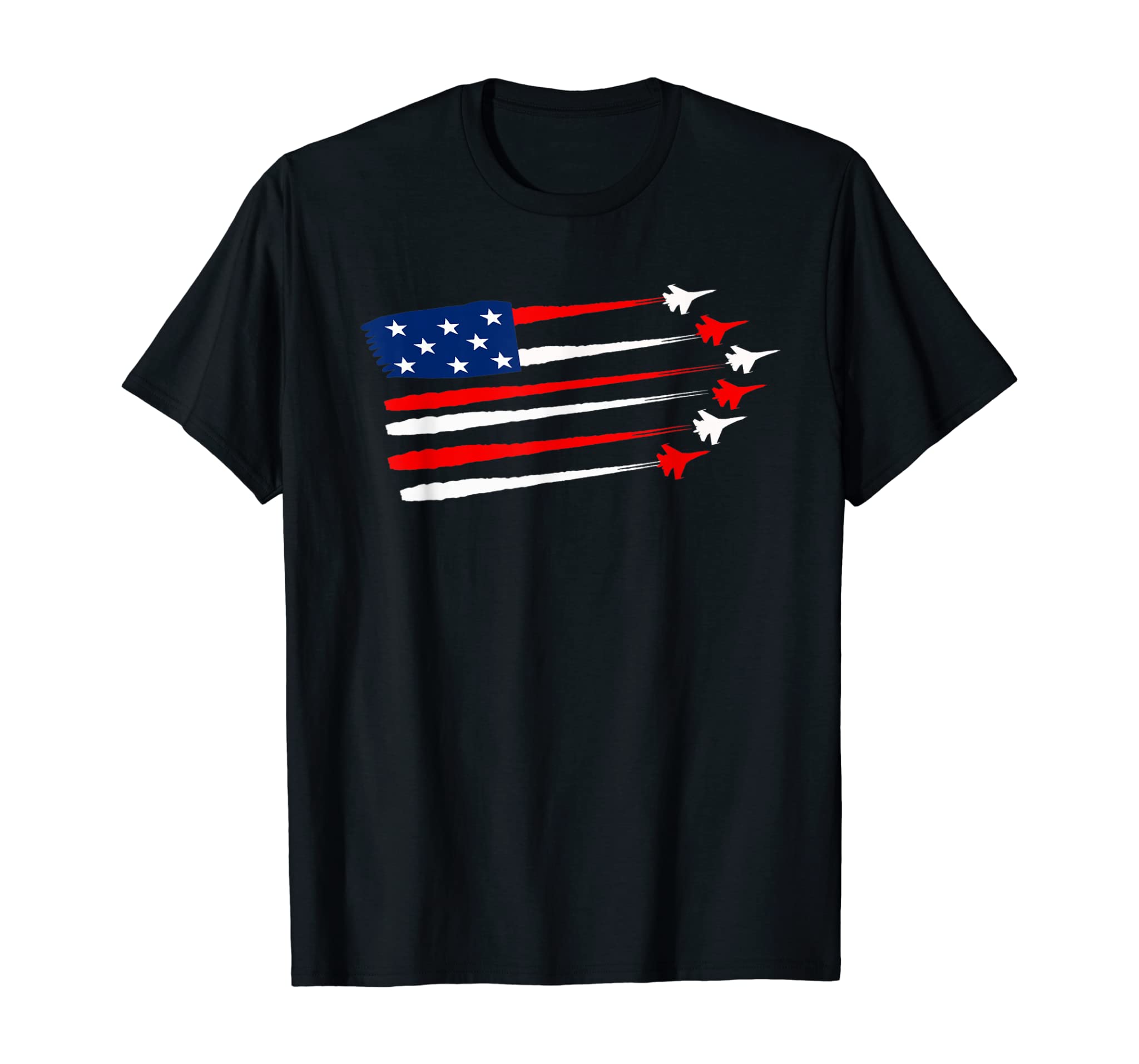 Fighter Jet American T-Shirt 4th of July Flag Patriotic Gift