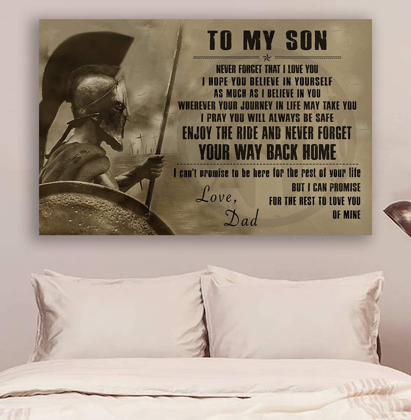 Poster for Room Aesthetic -Command Strips Wall Decor – Cv1196 Lda Spartan Poster – Dad to Son – Your Way Back Home