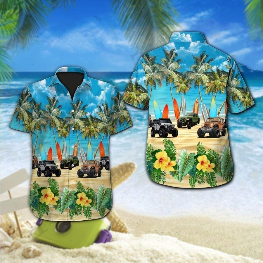 Hawaii Aloha Shirts Jeep On The Trip Ha88641