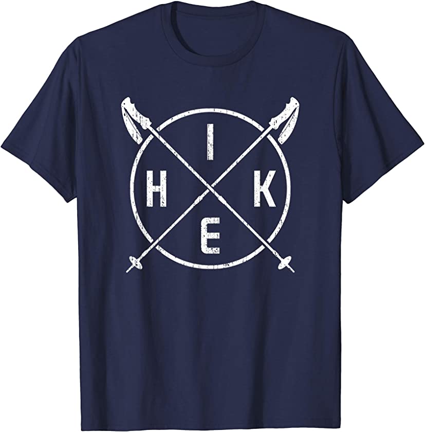 Vintage Hiking T-Shirt | Trekking Poles Logo Hiker Tee