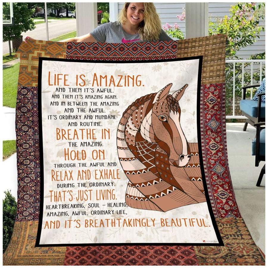 Life Is Amazing Blanket Gift For Horse Lovers