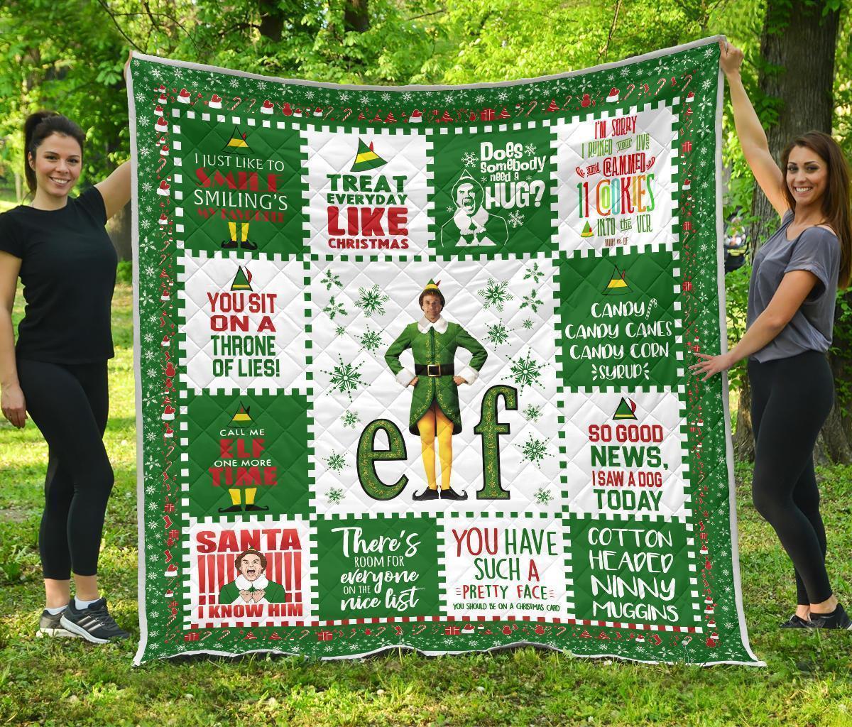 Christmas Elf Quilt Blanket Funny Xmas Gift Idea