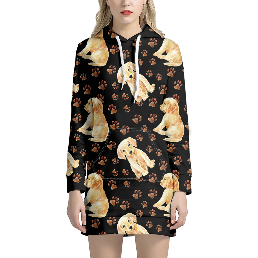 Labrador Retriever Puppy Pattern Print Women’S Pullover Hoodie Dress