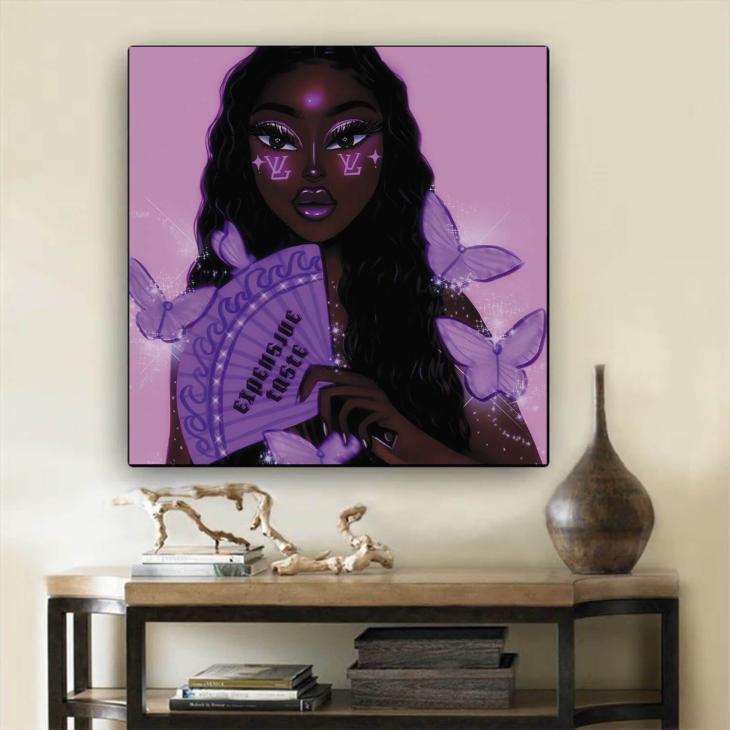 African American Canvas Art Beautiful Girl With Afro African American Artwork On Canvas Afrocentric Decorating Ideas