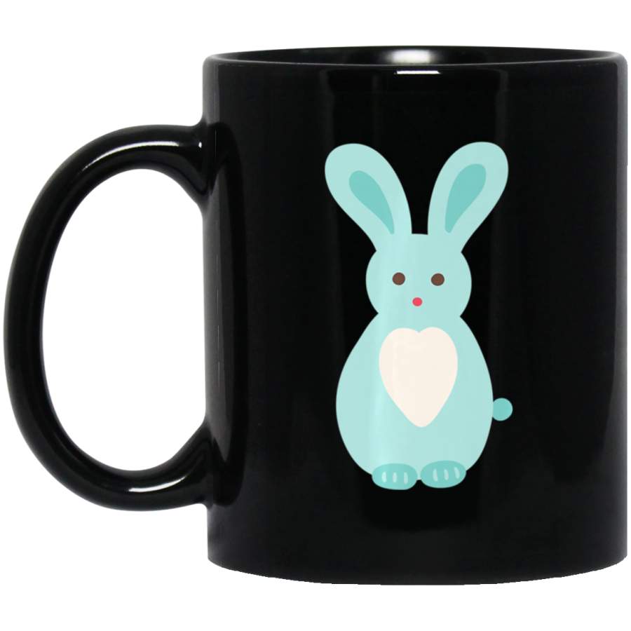 Cute Easter Day for Girls Bunny Rabbit Gift for Kids 11oz 15oz Black Mug Happy Easter Day Funny Colors Eggs Bunny Ears Peeps Cute