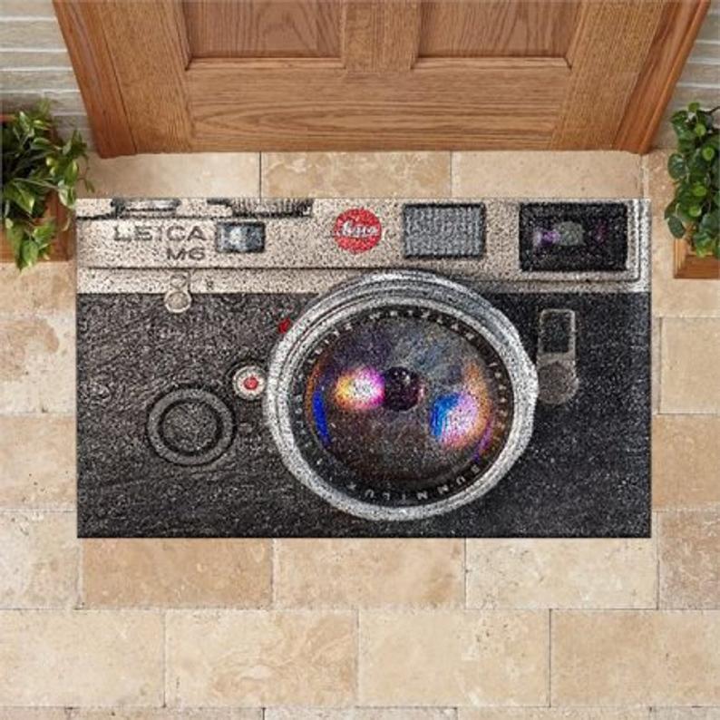 Old Camera Doormat Photographer Doormat Rug Housewarming Gift Family Welcome Mat Custom Funny Birthday New Year Gift