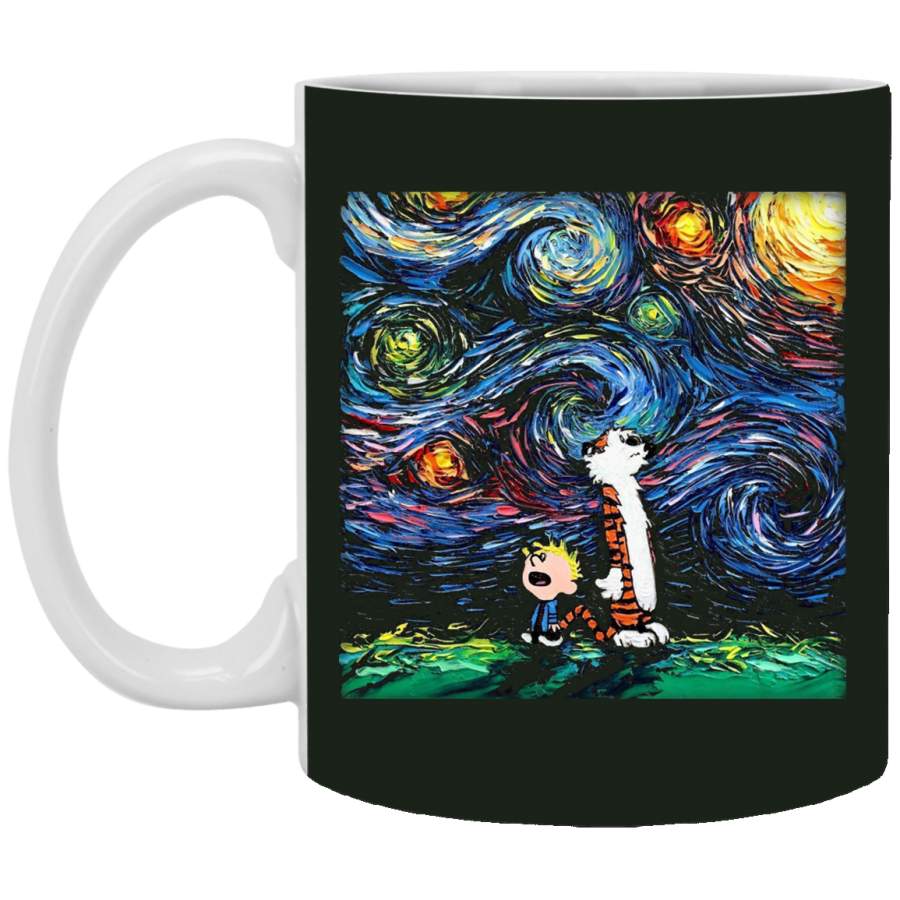 Boy And Tiger Starry Night Mug