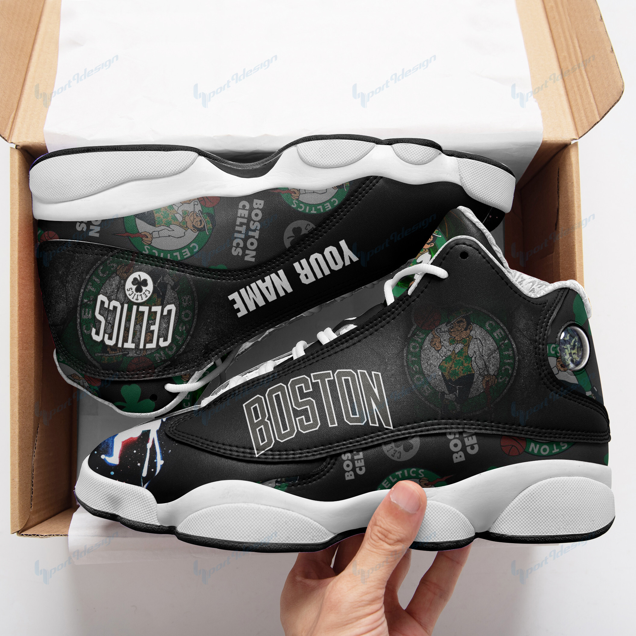 Boston Celtics Personalized Ajd13 Sneakers Bg06