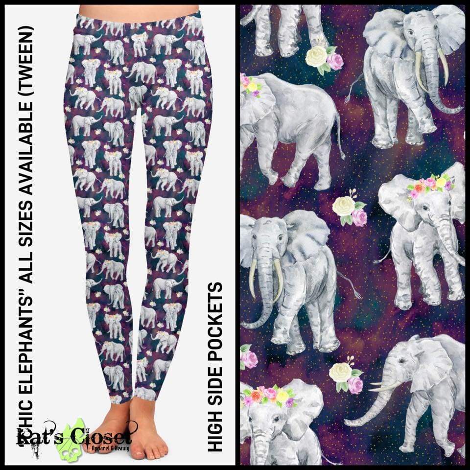 Chic Elephants Leggings W/Pockets – Pre Order Closed Eta Dec