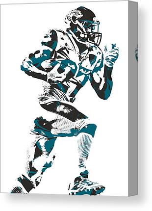 Leonard Fournette Jacksonville Jaguars Pixel Art 11 Joe Hamilton Canvas Print