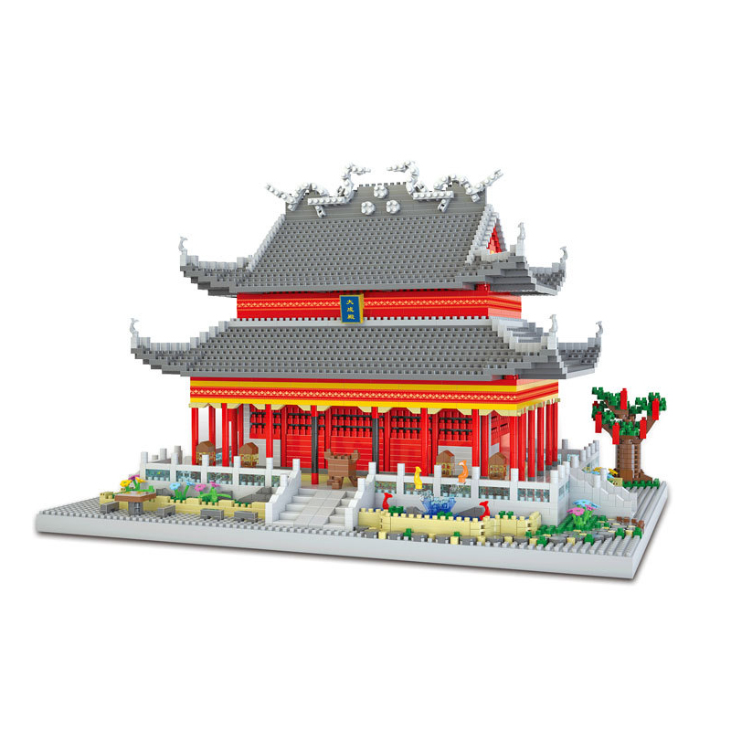 Qigu 8054 World Architecture Nanjing Confucius Temple Palace Model Mini Diamond Blocks Bricks Building Toy For Children No Box alx