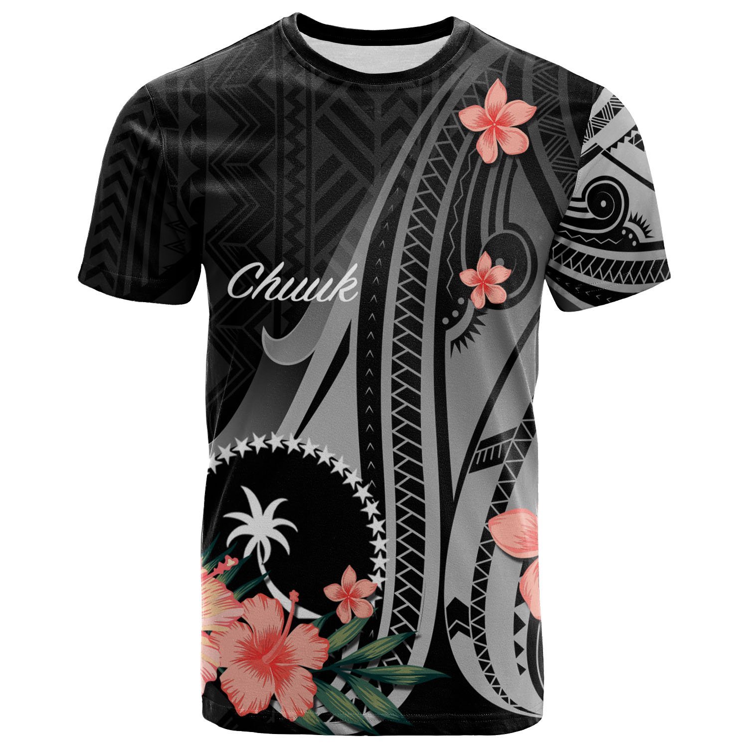 Chuuk Personalised Custom T-Shirt – Polynesian Hibiscus Pattern Style – BN27