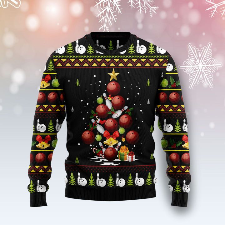 Bowling Christmas Tree Ugly Christmas Sweater | Unisex | Adult | Us1292