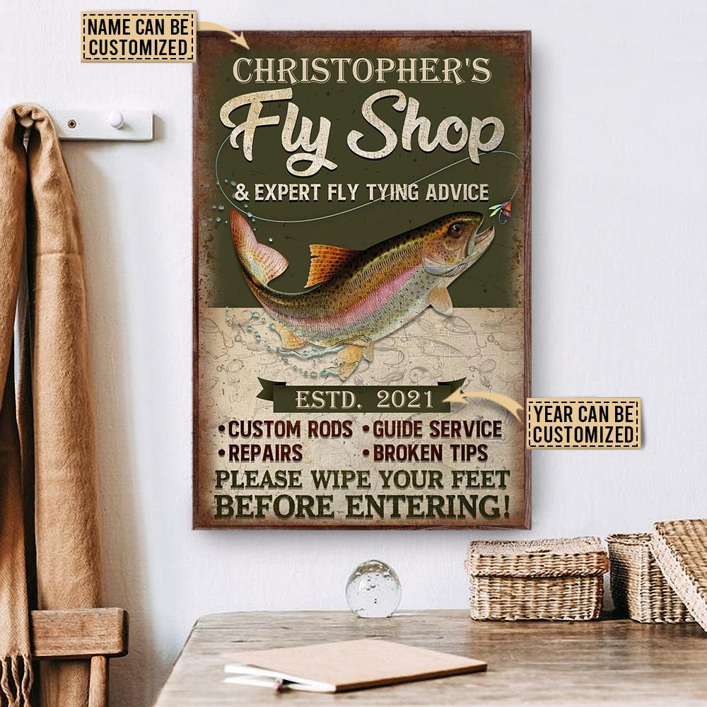 Aeticon Gifts Personalized Fly Fishing Expert Tying Advice Canvas Mom Dad Gift Home Decor