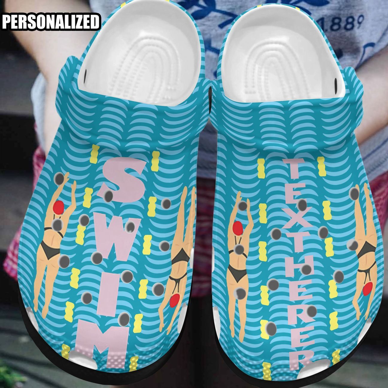 Swimming Personalized Clog, Custom Name, Text, Color, Number Fashion Style For Women, Men, Kid, Print 3D I Love Swimming 1